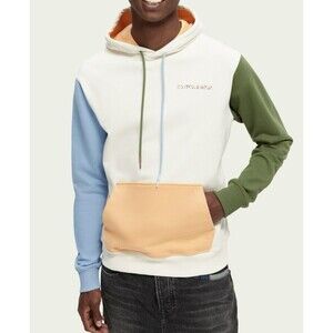 Scotch & Soda Sweatshirt Mens Large Colorblock Pullover Hoodie Cotton